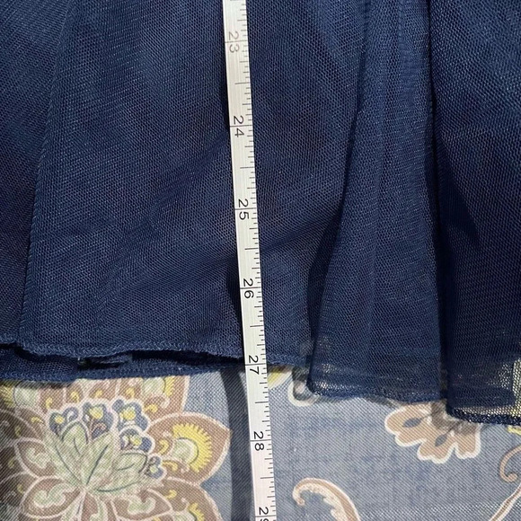Torrid Blue‎ Tulle Mesh Midi Knee Length Formal Skirt Size 00 Elastic Waist - Picture 11 of 12